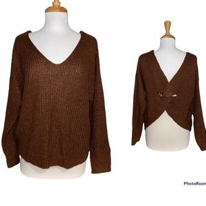 Copper Brown Cropped Slouch Sweater (L)